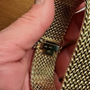Vintage 14k Gold Plated Mesh Italian Bracelet